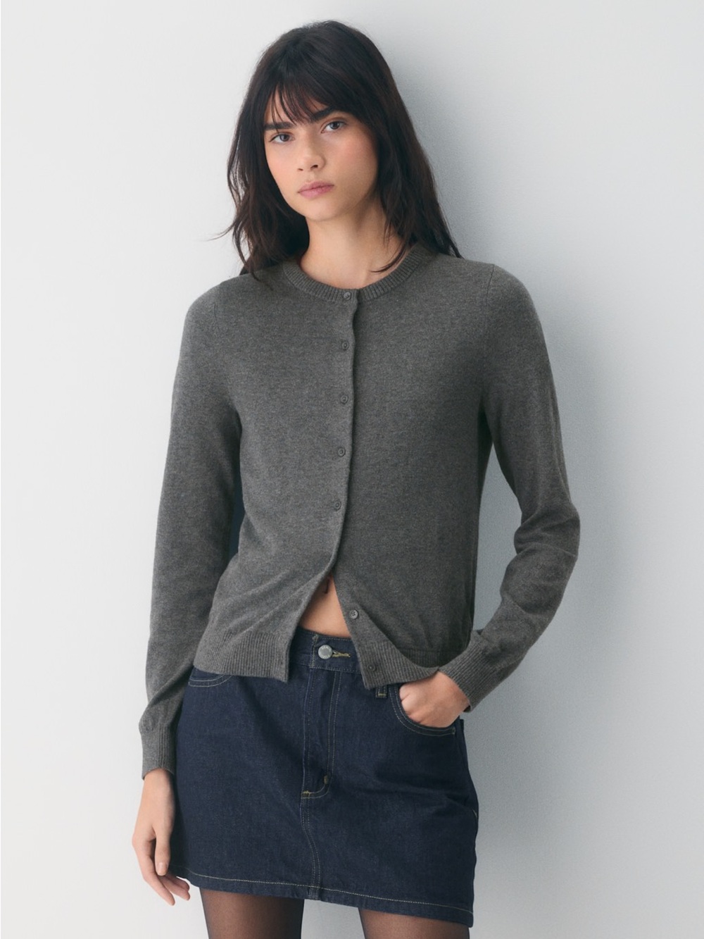 NWT - Aritzia Sunday Best Biscotti Cardigan - Heather Charcoal - Size Small